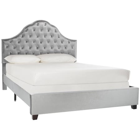 Safavieh 58.25 x 82.8 x 58.5 in. Beckham Bed, Light Grey - Full Size FOX6273A-F